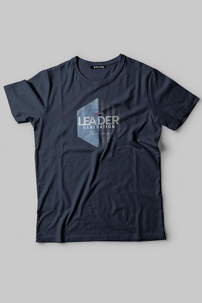 Edwox Ανδρικό μπλουζάκι με στάμπα Half Oversize Navy Blue Edw284