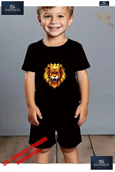 SS SİNSER Tricou cu gât rotund cu imprimeu special „LION'S MOUTH OPEN” pentru...