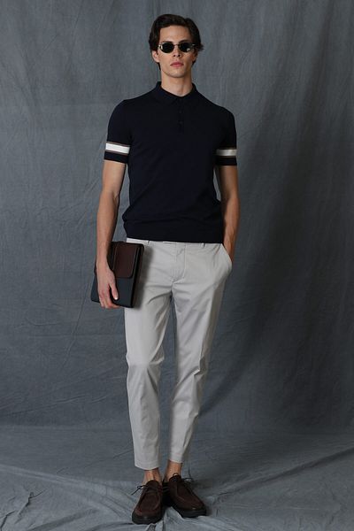 Lufian Alvi Smart Men's Chino Trousers Slim Fit Stone