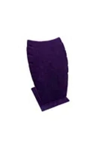 MeGass Dekor Domestic Production Dubai Model Suede Fabric Purple Color 12/8 cm Necklace - Chain Stand