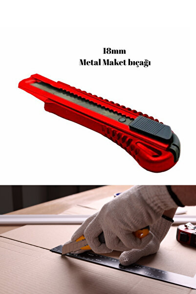 Doori Metal maket bıçağı sağlam metal aksamlı falçata bıçağı büyük boy 18mm b...