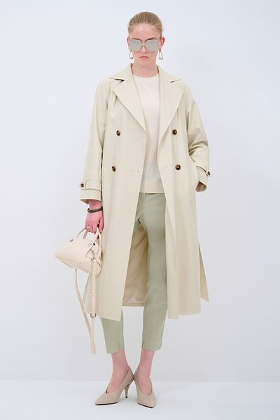 adL Long Trench Coat with Belt Detail