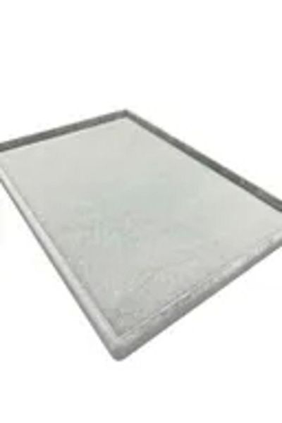 MeGass Dekor Domestic Production Suede Fabric Gray Color 34/24 cm Jewelry Serving Presentation Table