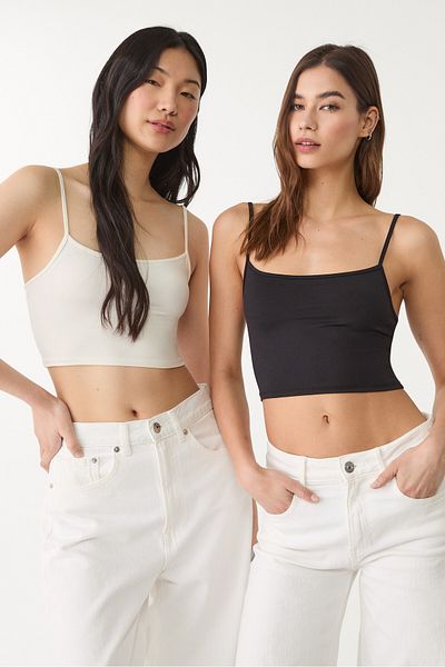 Stradivarius 2-pack of strappy crop tops