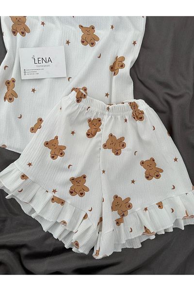 Lena Homewears Set pijama Mini Tedy cu pantaloni scurți