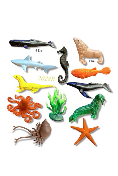 tmtoysandmore Akvaryum Deniz Hayvanları Mini Balık Hayvan Seti Et Malzeme 12 ...
