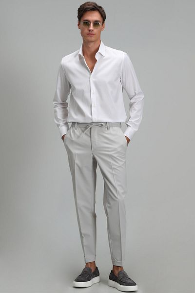 Lufian Cămașă inteligentă pentru bărbați Arkıtel Comfort Slim Fit, albă