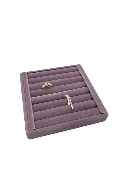MeGass Dekor Domestic Production Suede Fabric Lilac Color 15 cm / 15 cm Ring Display Stand