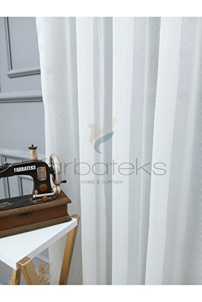 Taç Exculusive Zehra Does Not Want Ironing, Wrinkle-Free Plain 3 Layer Pleated Tulle Curtain