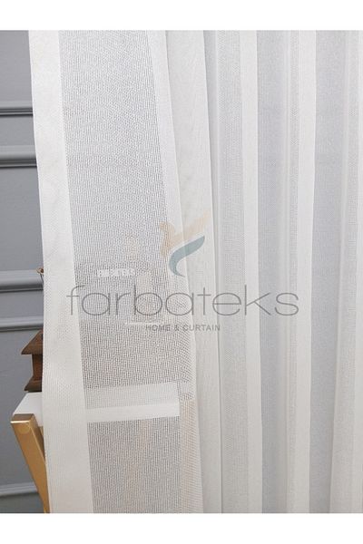 Taç Exculusive Zehra Does Not Want Ironing, Wrinkle-Free Plain 2 Layer Pleated Tulle Curtain