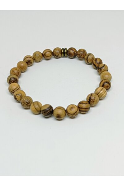 mama india alaçatı Wenge Wood Handmade Elastic 8 mm Beaded Bracelet No 34
