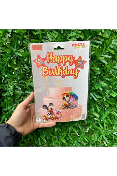 party world Pasta Üstü Happy Birthday Banner Kürdan