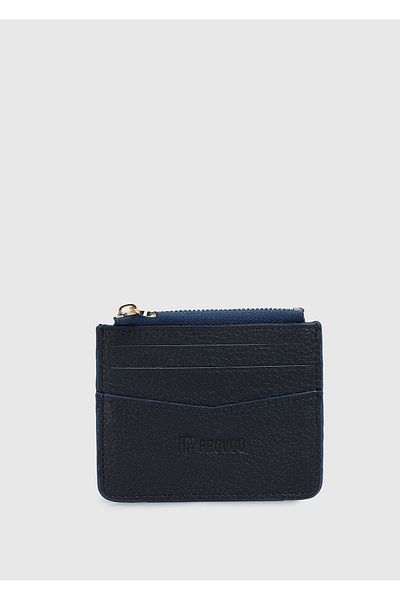 Provoq Provoq 001 Flt Navy Blue Leather Navy Card Holder