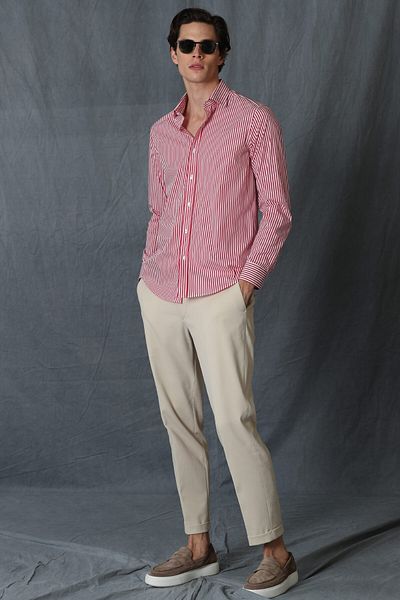 Lufian Made Men's Smart Shirt Slim Fit Red