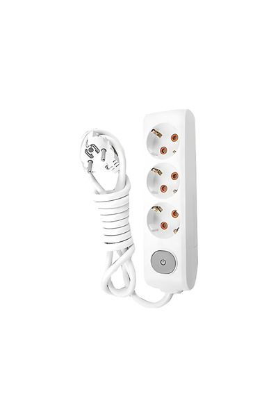 VİKO Üçlü Çoklu Priz, Anahtarlı, Uzatma Kablosu, 3lü, 3m, Beyaz