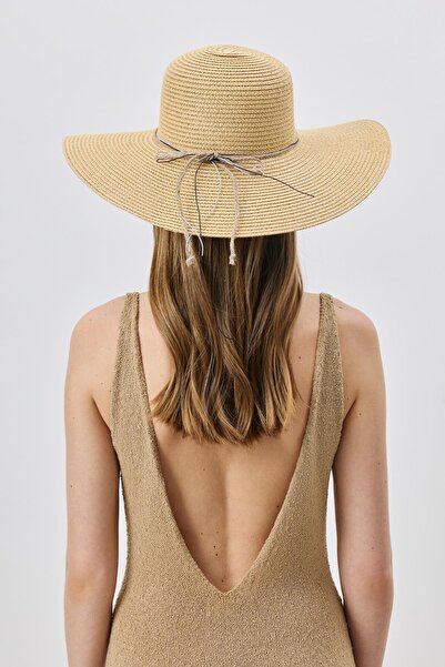 C&City Wide Brim Straw - Beach Hat, Y25730-13 Medium Beige
