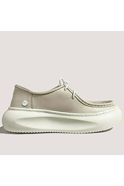 Mammamia 7035 Women's Leather Casual Shoes - Beige - 37