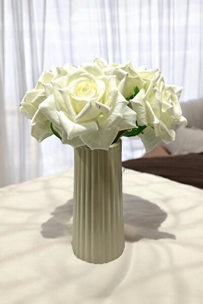 PICCOLA VITA Vază decorativă lungă, cu dungi, lucioasă |   Vază din ceramică 18x9x9