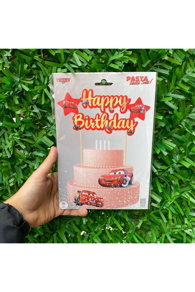 party world Pasta Üstü Happy Birthday Banner Kürdan