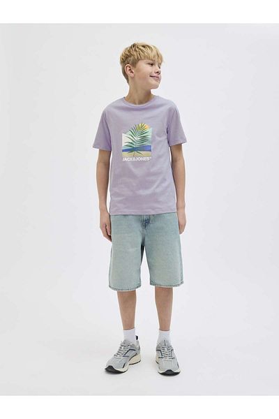 Jack & Jones Purple Kids Tshirt - Jack Jones Jjbarbados Tee Jr Neck
