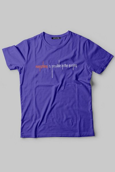 Edwox Ανδρικό μπλουζάκι με στάμπα Half Oversize Purple Edw277