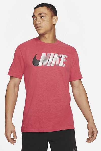 Nike Αθλητικά ρούχα Μεγάλο διπλό λογότυπο κοντομάνικο κόκκινο μπλουζάκι