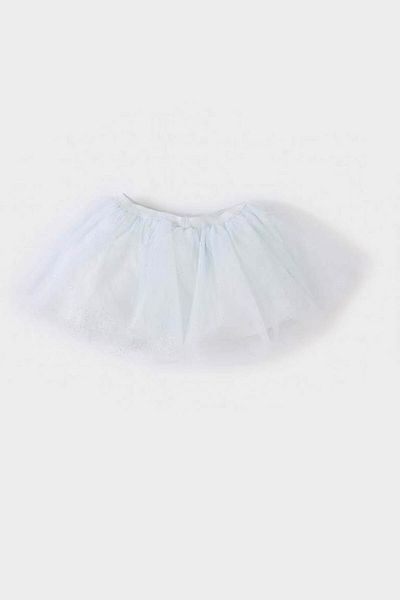 DeFacto Printed Short Sleeve T-Shirt Tutu Skirt Ecru Baby Girl Top-Top Set E8463A5/Er105