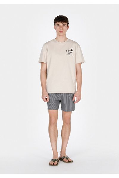 Colin's Slim Fit Striped Men's Black Swim Shorts