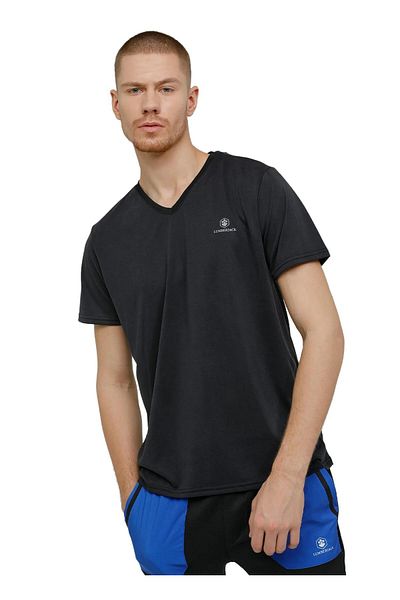lumberjack Ανδρικό μπλουζάκι Ct111 Basic Modal V Neck Μαύρο