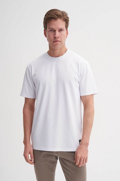 Cazador Ανδρικό μπλουζάκι Crew Neck White 4142