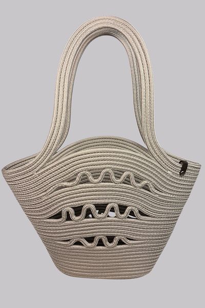 MaVaux Τσάντα παραλίας με μοτίβο Cista Wicker Look
