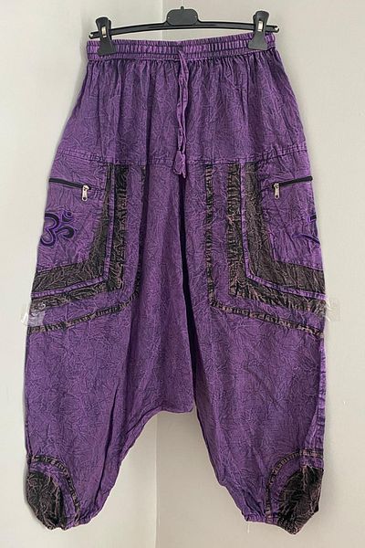 AYASOFYA OTANTIK Unisex Nepal Purple Ethnic Αυθεντικό φαρδύ φόρεμα με φερμουάρ με ελαστική μέση και πόδια