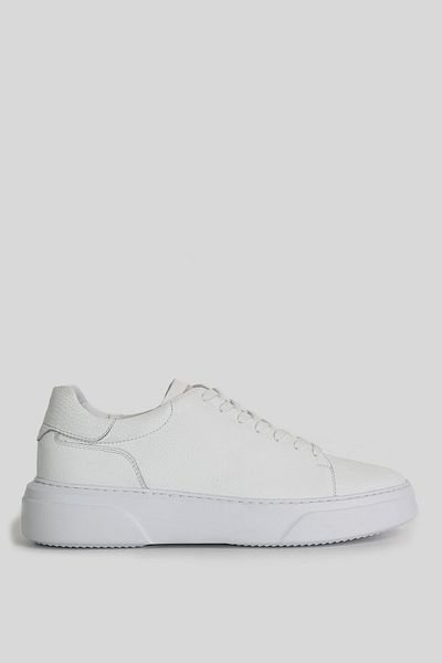 Lufian Weißer Tommy Herren-Ledersneaker