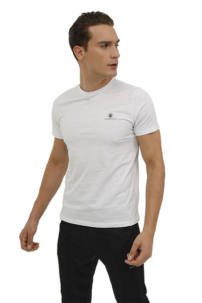 lumberjack Μπλουζάκι Basic C λαιμόκοψη Λευκό 101349558 M-ct102