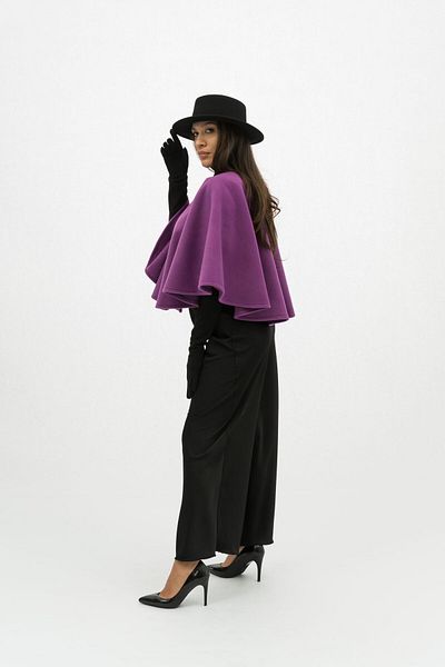 Gorgeaux Purple Cape and Black Skirt Emilia Outfit - S(36)