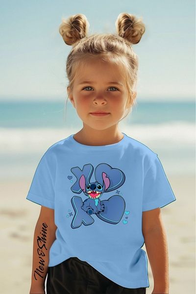 New Shine 1 tricou este un cadou pentru achiziții de 6 și mai sus în coș - Tricou pentru copii oversize cu imprimeu Xoxo Stitch