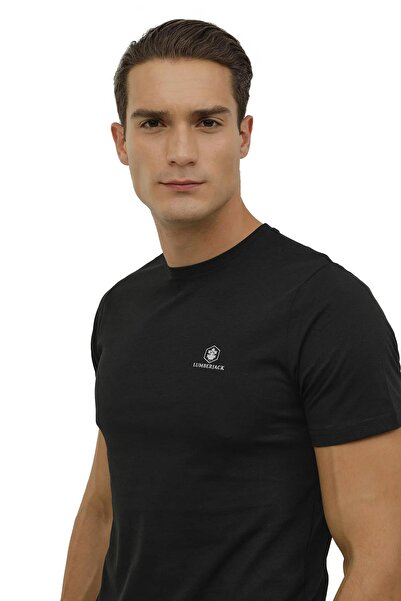 lumberjack Μαύρο ανδρικό μπλουζάκι 3m M-ct102 Bsc C Nk 3fx