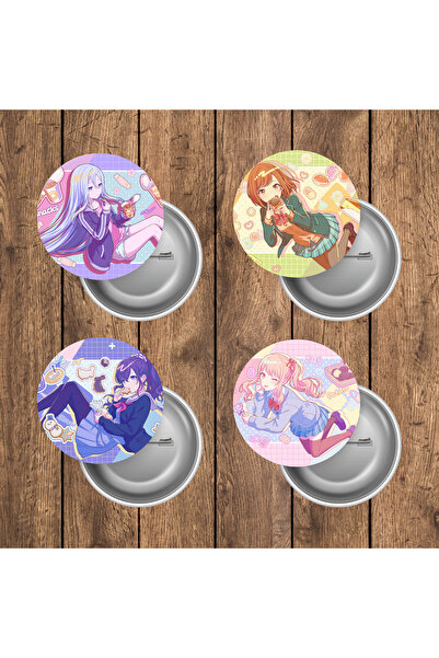 mertfigur Pjsekai Project Sekai Hatsune Miku Nightcord at 25 Anime Buton Rozet Seti (44mm)