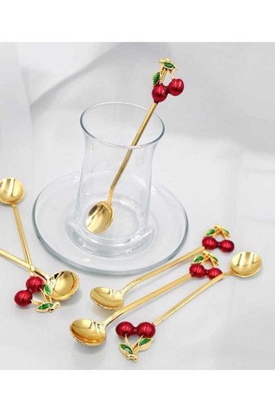 ariana sytle 1. Quality Boxed 6 Pieces Cherry Teaspoon