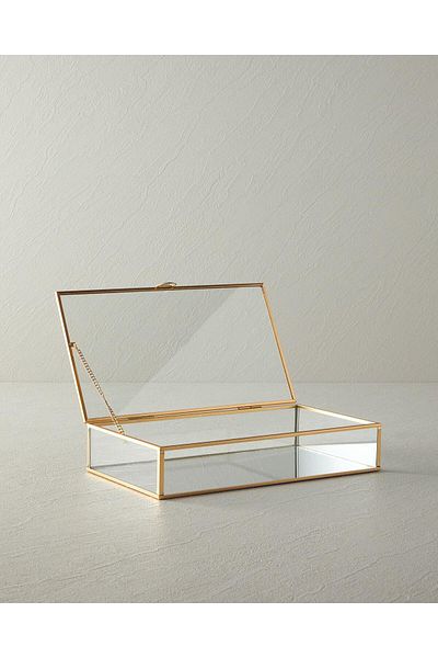 English Home Glossy Gold Decorative Box 27X15X5.5 cm