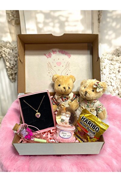 miraybutikhediyelikesya Sevgiliye Özel Mini Hediye, Çift Anahtarlık, Işıklı Kar Küresi, Kalp Kolye, Jelibon