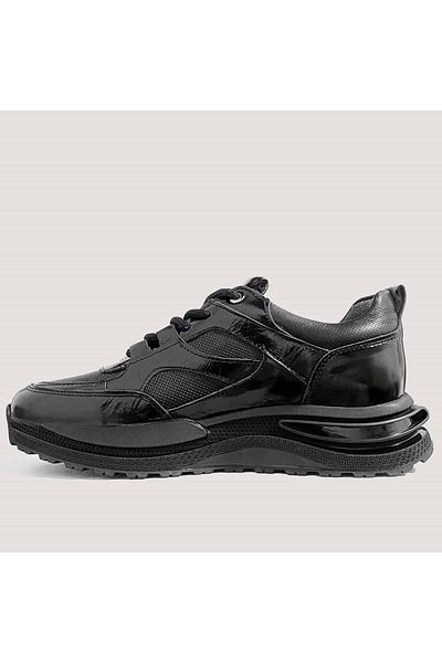 LUCIANO BELLINI Men's Leather Casual Shoes 5703 - Black - 42