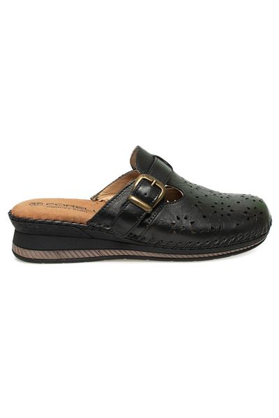 Forelli 80625 Cary-h Μαύρες γυναικείες παντόφλες με μονή πόρπη