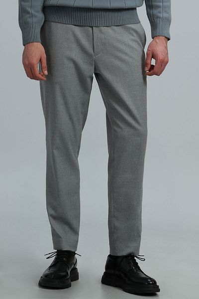 Lufian Dora Smart Men's Chino Trousers Slim Fit Light Gray
