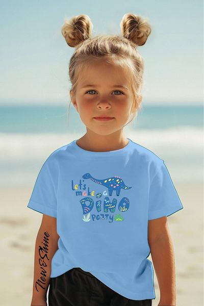 New Shine 1 tricou este un cadou pentru achiziții de 6 și peste în coș - Tricou pentru copii oversize cu imprimeu Dino Party