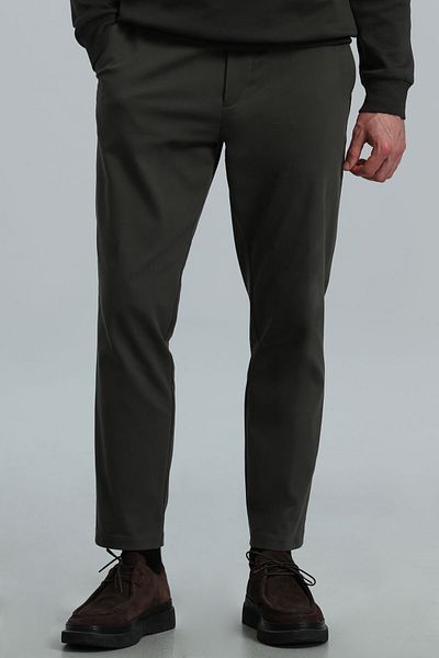 Lufian Pantaloni chino pentru bărbați Peter Smart Slim Fit kaki