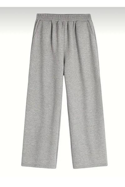 LACKH Flat Leg Men's Track Pants Gray Casual Flexible # Sweatshirt