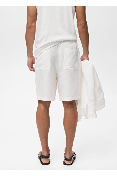 MANGO Man Slim Fit Lyocell Linen Bermuda Shorts