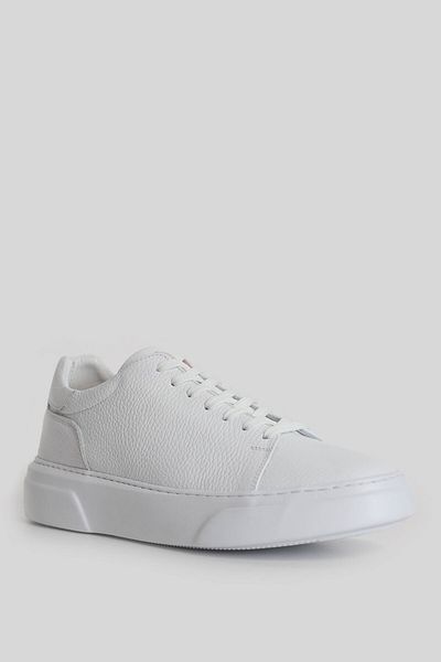 Lufian Weißer Tommy Herren-Ledersneaker