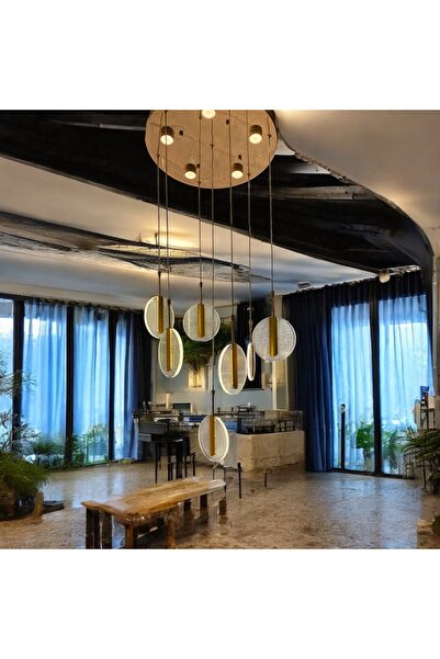 Home 7'li yüvarlak Zegrel Avize Modeli Üç Renk (Beyaz Sarı Ve Gün Işığı)